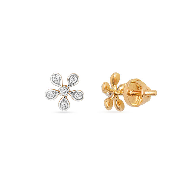 Sunflower Diamond Stud Earrings 3