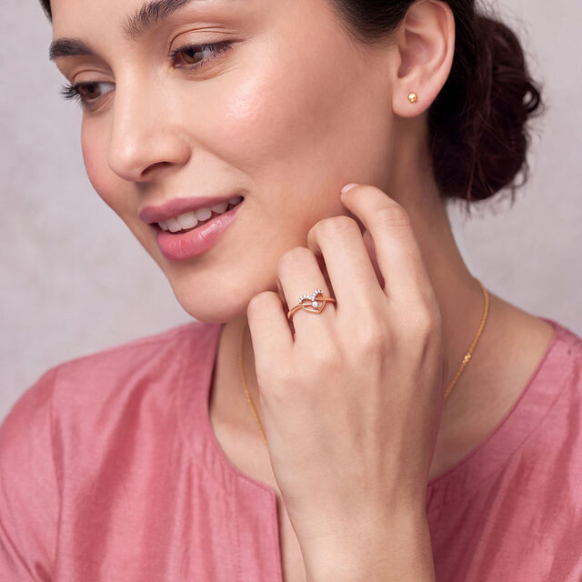 Sparkling Heart Diamond Finger Ring 3