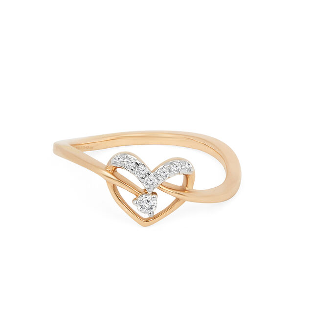 Sparkling Heart Diamond Finger Ring 2