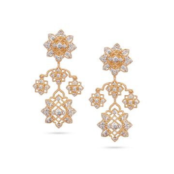 Diamond-Lattice Tiered Earrings