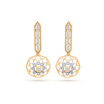 18K Yellow Gold Star-Inspired Drop Earrings