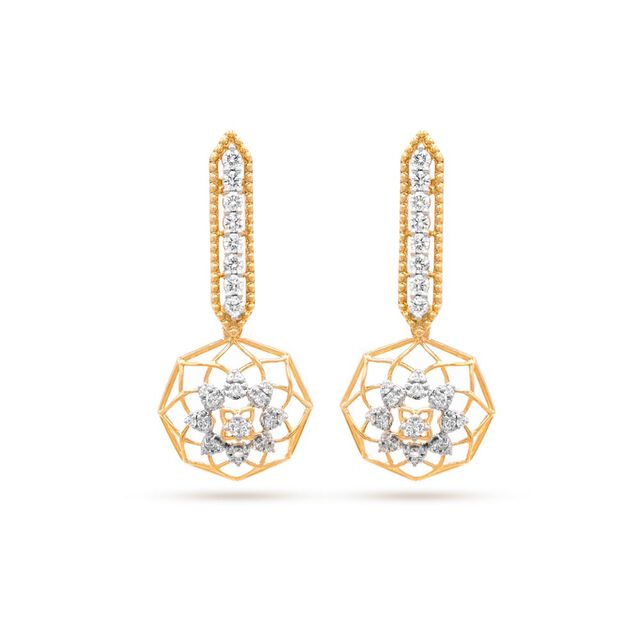 18K Yellow Gold Star-Inspired Drop Earrings,,hi-res 