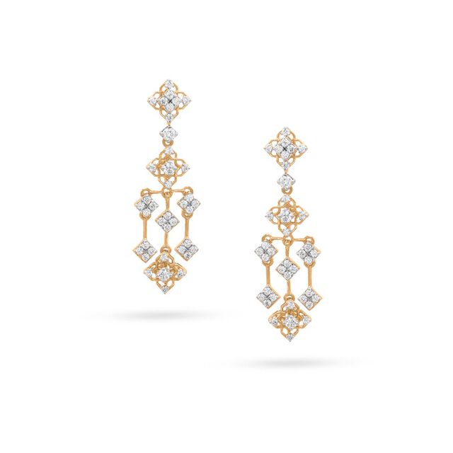 Elegant Geometric Diamond Earrings,,hi-res 