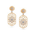Gold Lace Geometric Earrings,,hi-res 