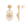Gold Lace Geometric Earrings,,hi-res 2