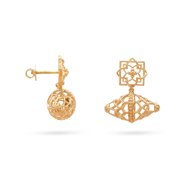 18K Geometric Star-inspired Drop Earrings,,hi-res 2