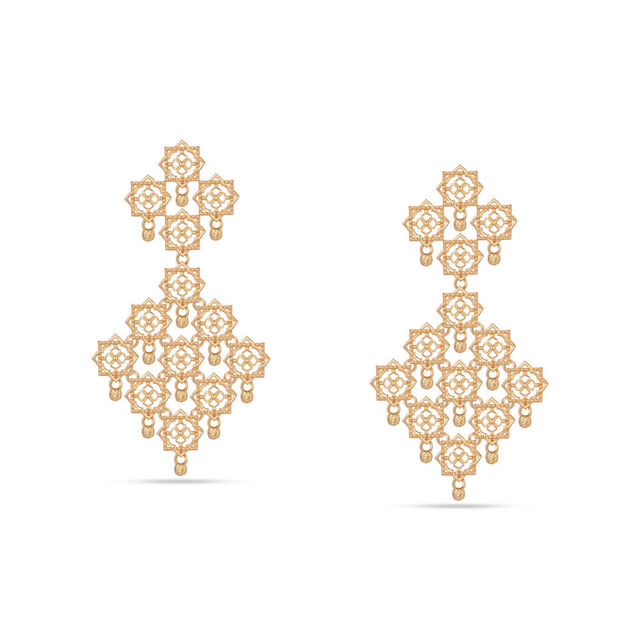Mashrabiya Gold Dangler Earrings,,hi-res 