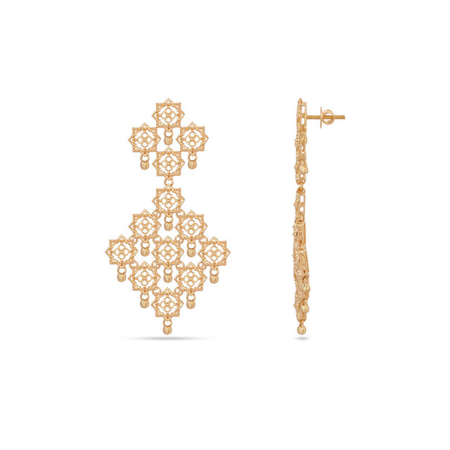 Mashrabiya Gold Dangler Earrings,,hi-res 2