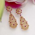 Elegant Floral Chandelier Earrings 
