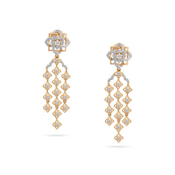 Multi-Drop Diamond Chain Earrings