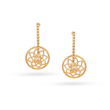 18K Yellow Rifa Star Motif Drop Earrings