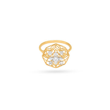 Lacework Diamond Gold Ring