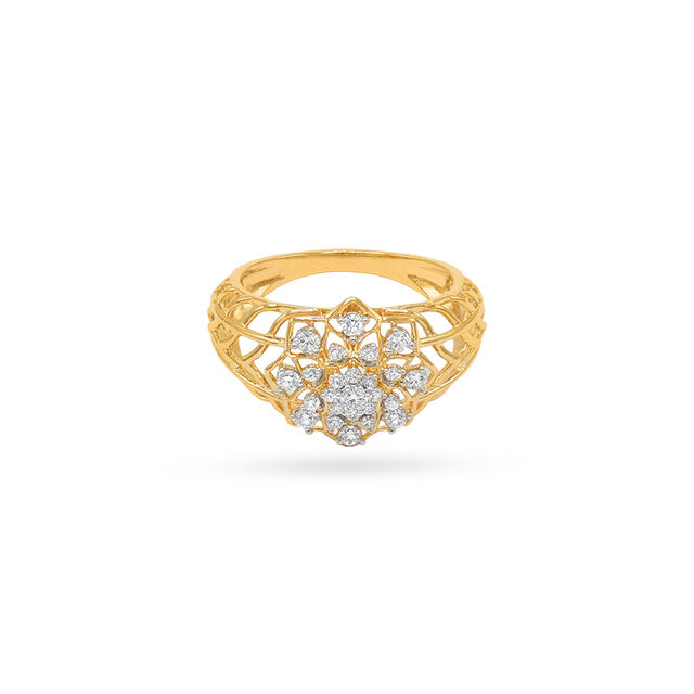 Lace Diamond Gold Ring,,hi-res