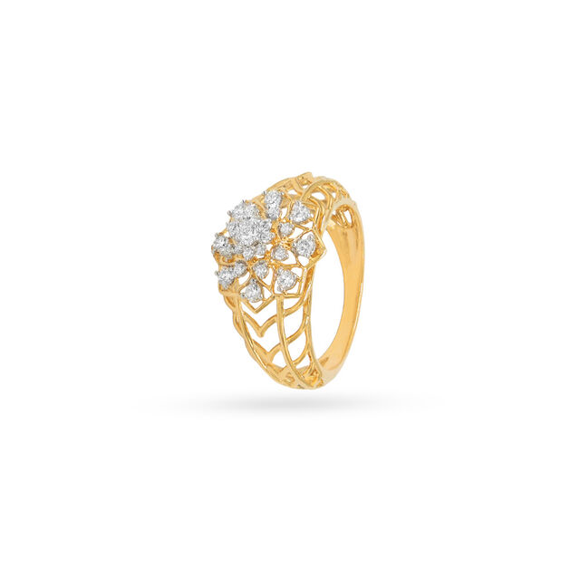 Lace Diamond Gold Ring,,hi-res