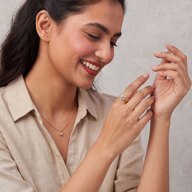 Lace Diamond Gold Ring,,hi-res 2