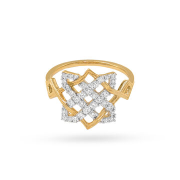 Diamond Lattice Gold Ring