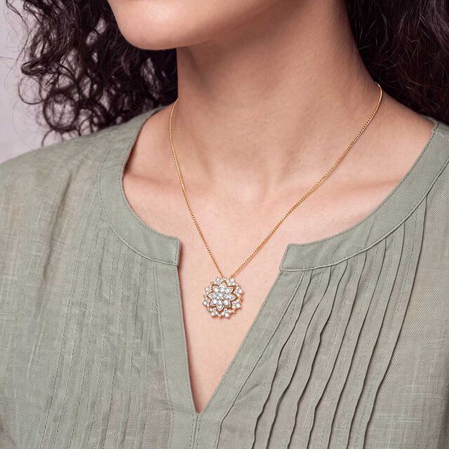 Dual Design Lace Interlace Gold Necklaces,,hi-res 3