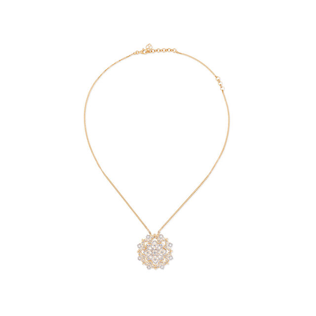 Dual Design Lace Interlace Gold Necklaces,,hi-res