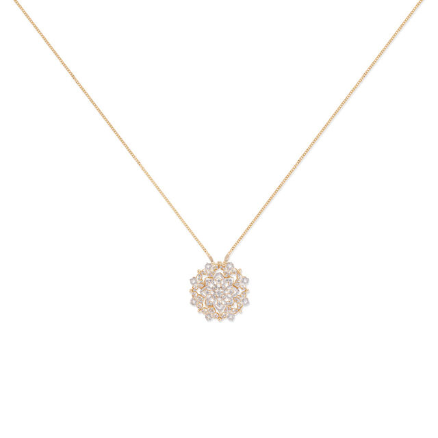 Dual Design Lace Interlace Gold Necklaces,,hi-res