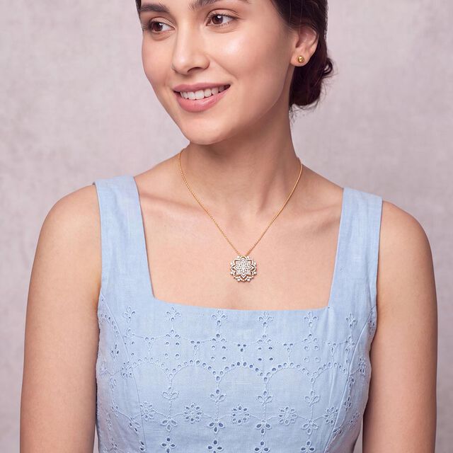Dual Design Lace Interlace Gold Necklaces,,hi-res 2