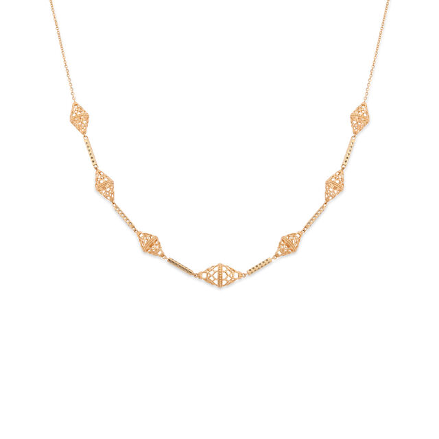 Gold Geometric Lace Necklace,,hi-res 2