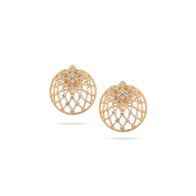 Tanishq Exquisite Floral Diamond Pendant 18K Yellow Gold for Women 