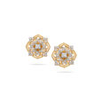 Tanishq Graceful Geometric Diamond Stud Earrings 18K Yellow Gold for Women 2