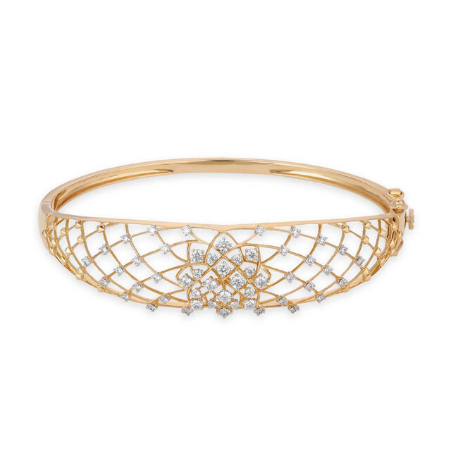 Captivating Diamond and Gold Bangle