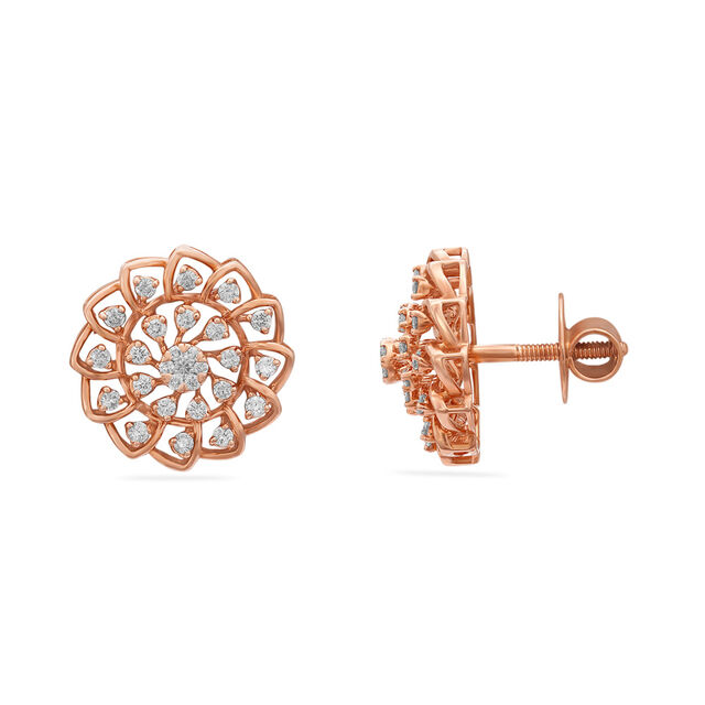 Tanishq 18KT Diamond Pendant and Earrings Set for Women 3