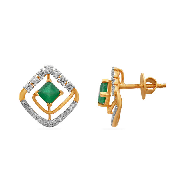 Tanishq 18KT Diamond Pendant and Earrings Set for Women 3