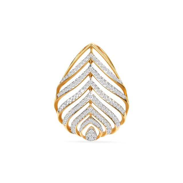 Tanishq 18KT Diamond Pendant with Earrings for Women 2