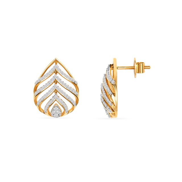 Tanishq 18KT Diamond Pendant with Earrings for Women 5