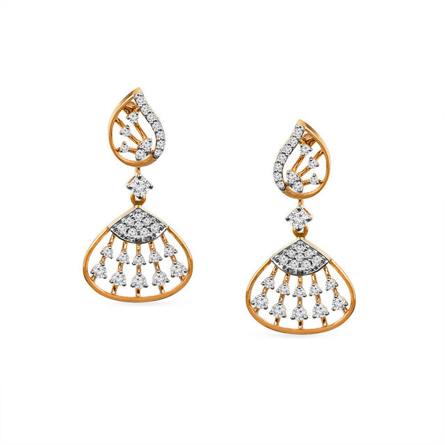 Tanishq 18KT Diamond Necklace with Earrings for Women 