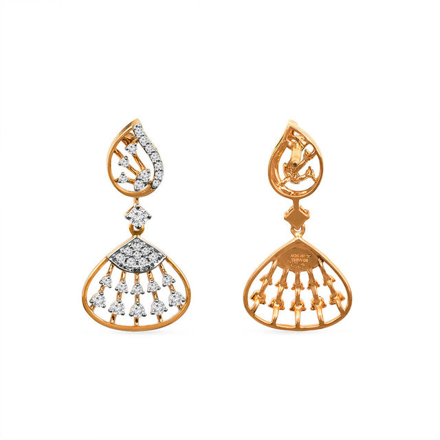 Tanishq 18KT Diamond Necklace with Earrings for Women 4