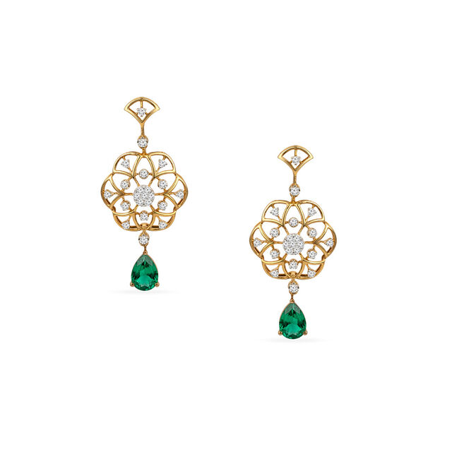 Tanishq 18KT Diamond Necklace with Earrings for Women 4
