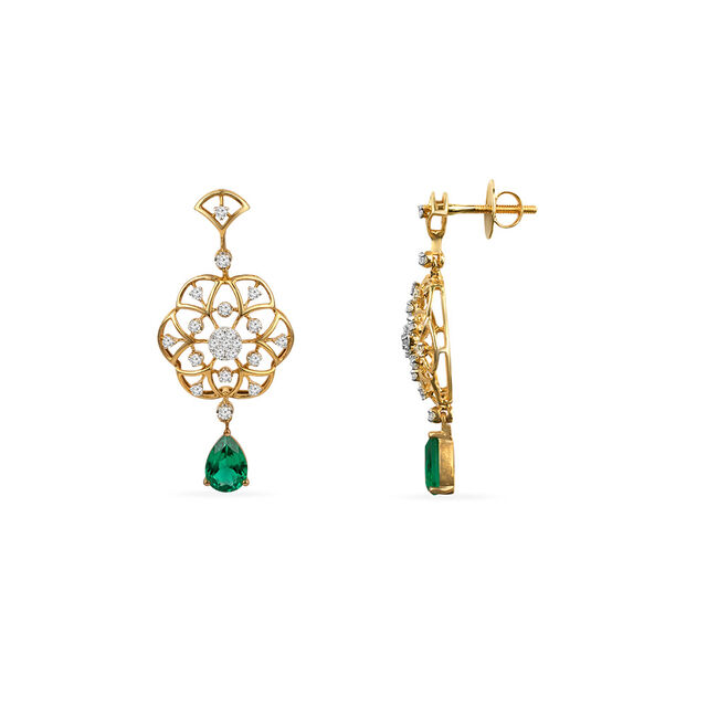 Tanishq 18KT Diamond Necklace with Earrings for Women 5