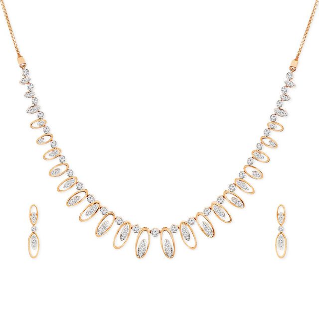 Tanishq 18KT Diamond Neckwear and Earring for Women 3