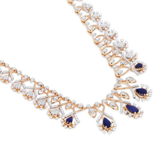 Tanishq 18KT Diamond Necklace Set for Women 2