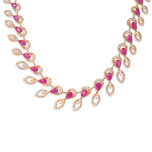 Tanishq 18KT Diamond Necklace Set for Women 2