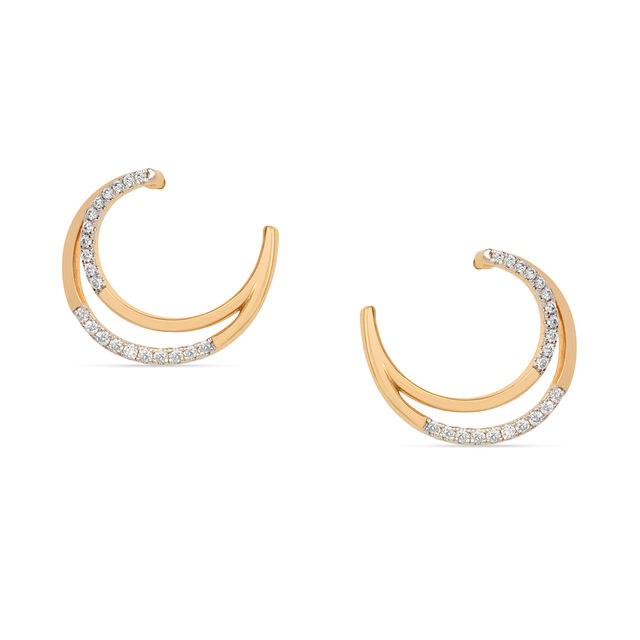 Tanishq 18KT Diamond Pendant with Chain and Earrings Set for Women 4