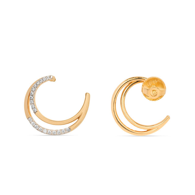 Tanishq 18KT Diamond Pendant with Chain and Earrings Set for Women 5