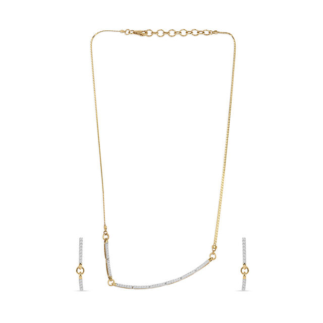 Tanishq 18KT Diamond Necklace Set for Women 
