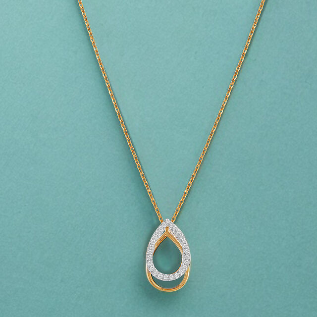 Shadow Teardrop Diamond Necklace 