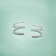 Tanishq Swirl Hoops 18K White Gold Diamond Earrings for Women 