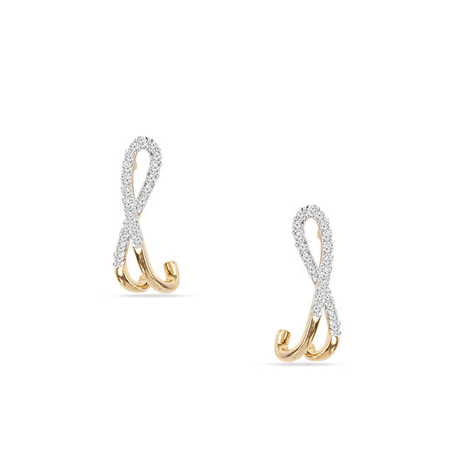 Twisted Gold Diamond Earrings 