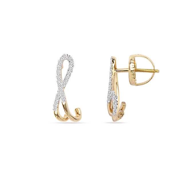 Twisted Gold Diamond Earrings 2