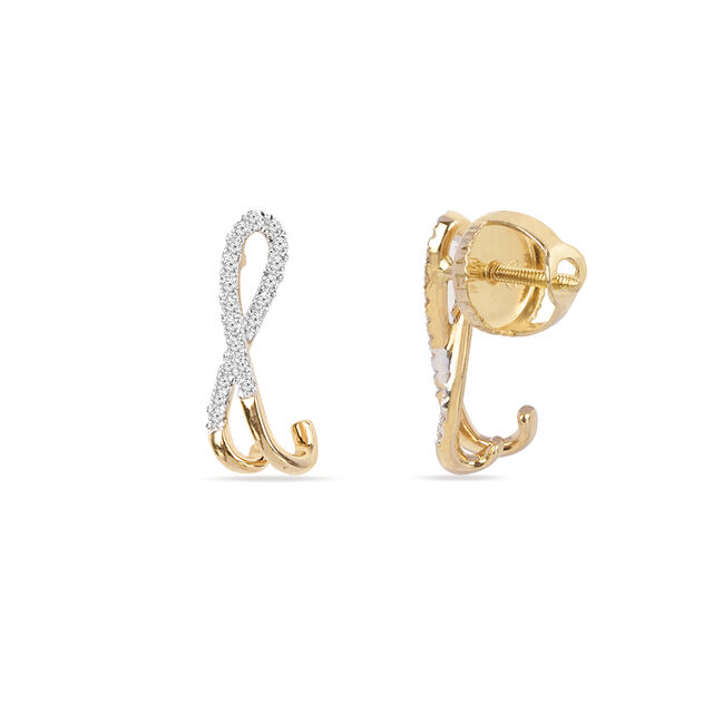 Twisted Gold Diamond Earrings 3