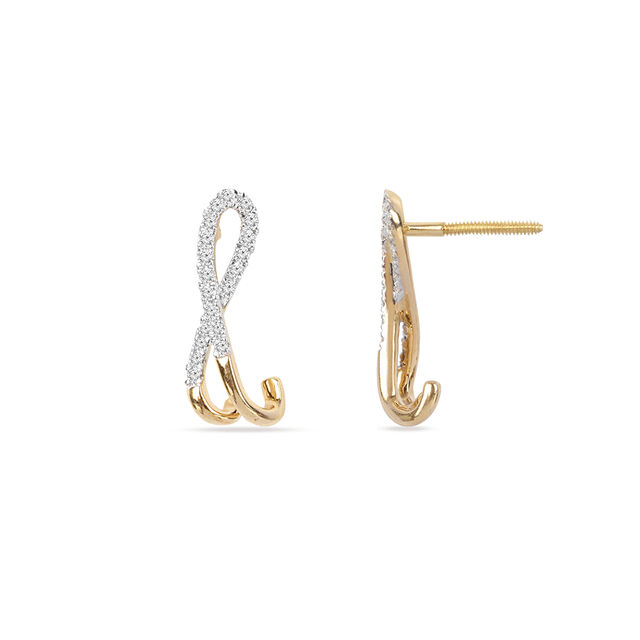 Twisted Gold Diamond Earrings 4