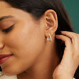 Tanishq Swirl Illusion Diamond Stud Earrings 18K White Gold for Women 5