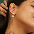 Tanishq Ribbon Fold Danglers 18K White Gold Diamond Earrings for Women 2